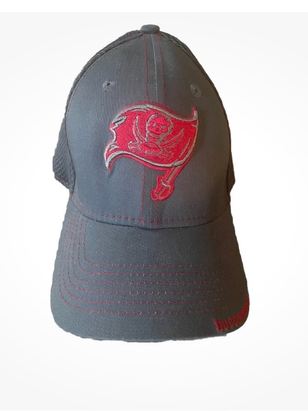 Tampa Bay Buccaneers Hat Stretch S/M New Era 39Thirty Football Gray NFL Flag